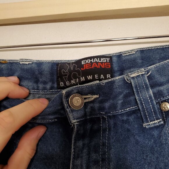 Y2k Exhaust baggy denim blue jeans size 34 - Picture 6 of 8